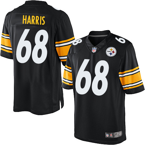 Men's Limited Ryan Harris Nike Jersey Black Home - #68 NFL Pittsburgh Steelers